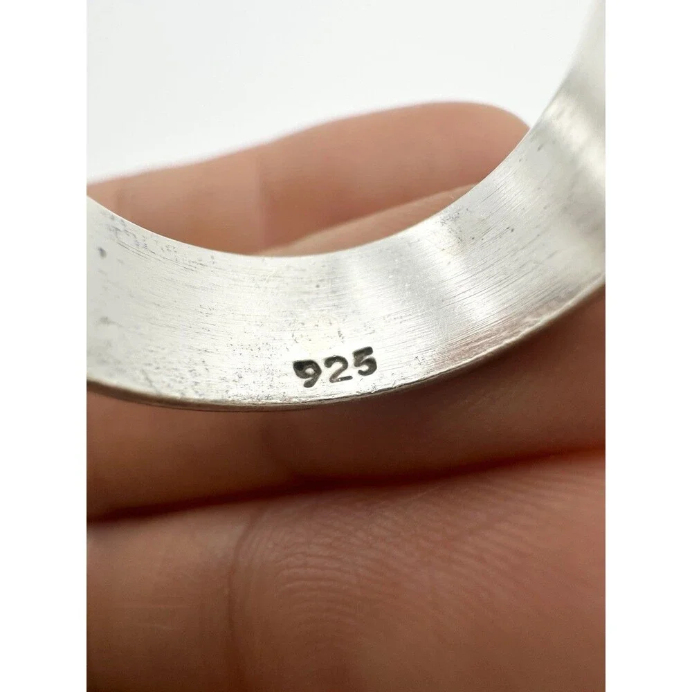 Sterling Silver 925 Modernist Spinning Band Ring Size 8